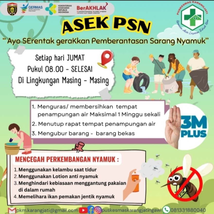 Masyarakat Dihimbau Melakukan Gerakan 3M untuk Mencegah Penyakit Akibat Nyamuk